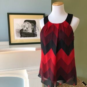 A. Byer Red and Black Sleeveless Top